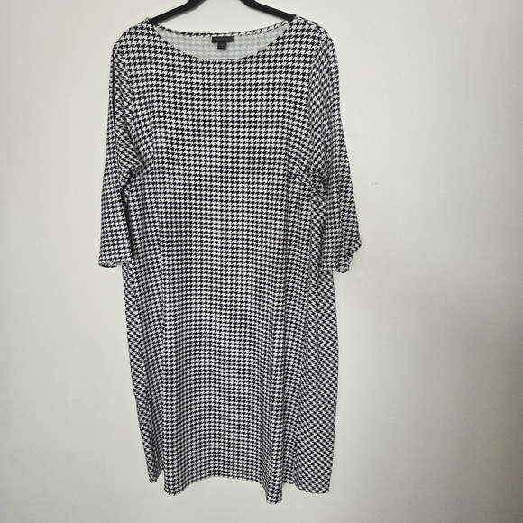 J.Jill WearEver Collection Houndstooth dress Size 1X - Picture 1 of 10
